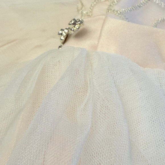 American Princess Light Pink Lace Tulle Infant Dress Sz 24mo Jewel detail AA - Picture 5 of 8